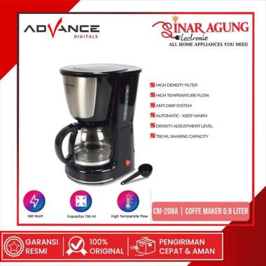 ADVANCE CM-208A / CM208A COFFEE MAKER MESIN PEMBUAT KOPI 0.6 L