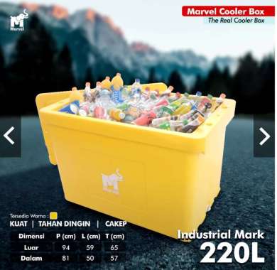 Cooler Box Es 220 Liter Marvel HRO-B220L Mirip Antartica Lion Star / Cool Box Makanan Minuman Es Bat