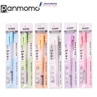 Lem Pena Panmomo Easy Glue Pen Pulpen Lem Kertas 6 Warna Untuk Sekolah Kantor ATK Orange