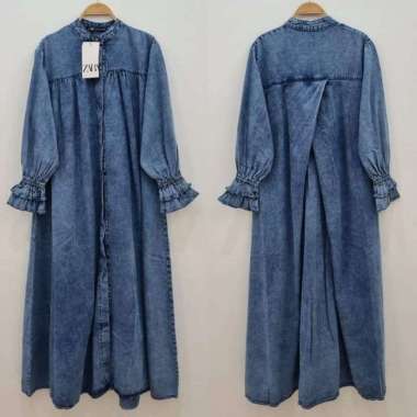 GAMIS DRESS ZARA JEANS PREMIUM GAMIS CASUAL NONGKRONG SANTAI BUSUI Ld110cm (Standard) A