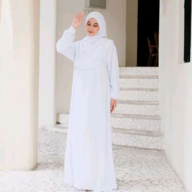 PUSSAT Mazaya Set Gamis + Pashmina Syar'i Crinkle Airflow Premium Ritsleting Depan Busui Friendly Dr