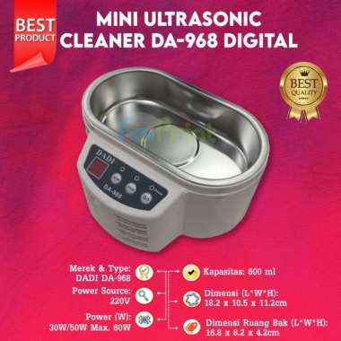 Mini Ultrasonic Cleaner DADI DA-968 + Timer Pencuci Emas PCB Kacamata