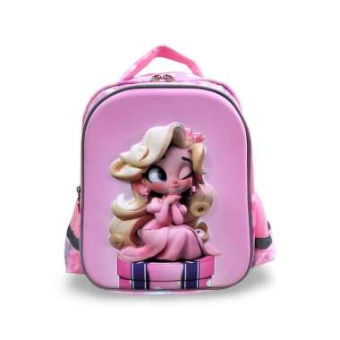 RANSEL POWA HSD 24013 TAS ANAK SEKOLAH PEREMPUAN PAUD / TK KARAKTER Princess Pink