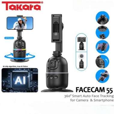 Takara FACECAM 55 Smart Ai Auto Face Tracking Gimbal Stabilizer for Camera & Smartphone - FACECAM 55