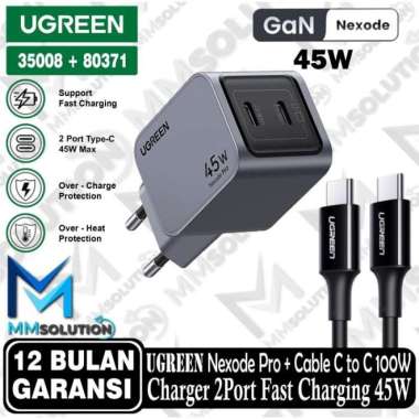 UGREEN Charger Nexode Pro GaN Mini Size PD Type C Fast Charging 45W GAN 45W + 80371