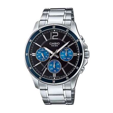 CASIO ORIGINAL - CASIO MTP-1374D-2AVDF CASIO MTP 1374D 2A - JAM TANGAN PRIA JAM PRIA CT - STAINLESS 