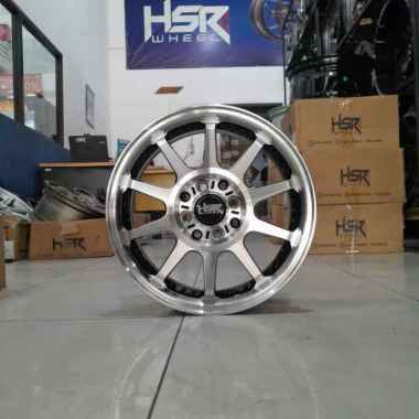 HSR Wheel Gymkana R15 velg mobil untuk Avanza, Xenia Ring 15 - Pelek Boroko - two tone black polish