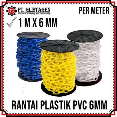 Rantai Plastik PVC 6 MM Plastic Chain 6 mm Cone Chain 6mm Rantai Penghubung 6MM KUNING