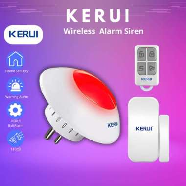 KERUI Wireless Alarm Rumah Strobe Sirine Indoor Alarm Sirine System set 1 Sensor D025