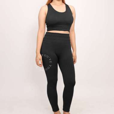 YouHave Setelan Set Pakaian Olahraga Baju Olahraga Atasan Bawahan Sport Bra & Celana Senam Aerobik Z