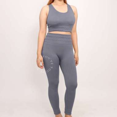 YouHave Setelan Set Pakaian Olahraga Baju Olahraga Atasan Bawahan Sport Bra & Celana Senam Aerobik Z