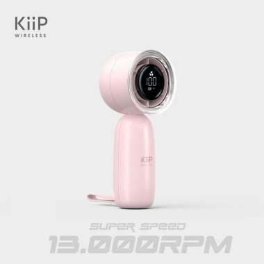 KIIP FAN03 KIPAS ANGIN MINI PORTABLE RECHARGEABLE FAN-5SPEED KIPAS GENGGAM LED DISPLAY Merah Muda