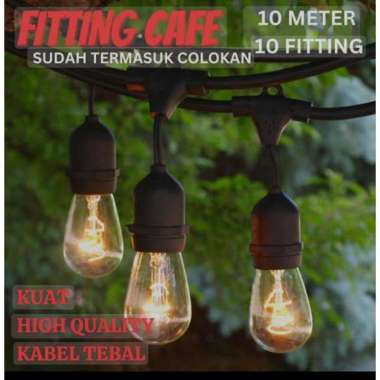 Kabel Fitting Lampu Gantung - Fitting Lampu Hias Dekorasi - Kabel Fitting Lampu Cafe 10 Meter 10 Fit
