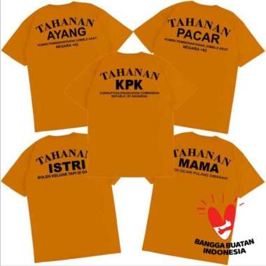Kaos Tshirt Baju Murah Combed 30S Distro TAHANAN Ayang Pacar KPK Suami Istri Papa Mama sablon bordir