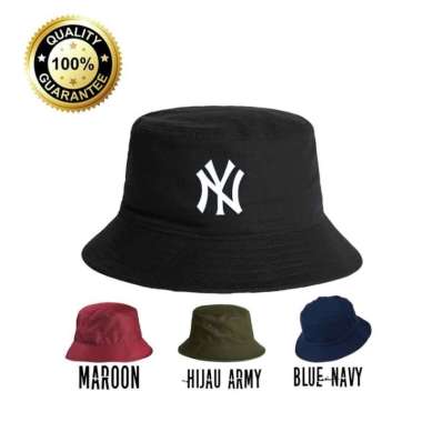 Topi Bucket Hat Cap Distro NEW YORK NY NEWYORK BASEBALL polos custom indonesia pria wanita unisex ke