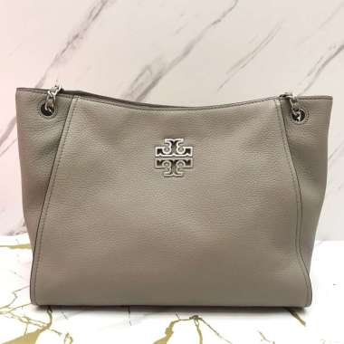 Tory Burch Britten Small Tote Bag in French Gray