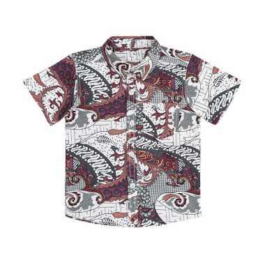 TORIO Smart Casual White Batik Shirt - Kemeja Batik Anak Laki-Laki 2-3Y