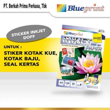 Sticker Inkjet Paper A4 BLUEPRINT Kertas Stiker Inkjet 70 Gsm, Kertas Print