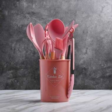 Brewsuniq - Magic Pink Silicone Frying Spatula / Peralatan Masak / Dapur Slotted Spoon