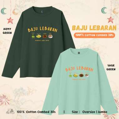 ELLIPSESINC Kaos Oversize Lengan Panjang Unisex Baju Lebaran Pondasi Hari Raya Eid Series PANJANG OV