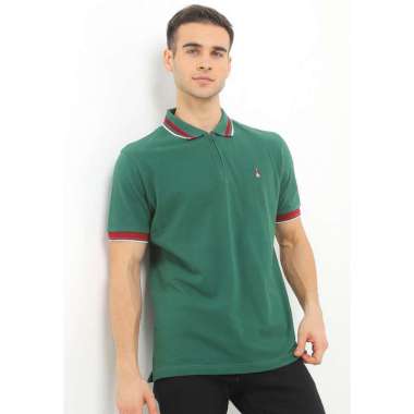 Hush Puppies Ginova Stripe Collar Polo Pria Green L
