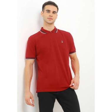 Hush Puppies Ginova Stripe Collar Polo Pria Red XXL