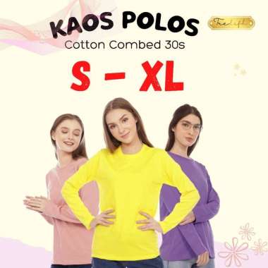 KAOS POLOS WANITA LENGAN PANJANG S - XL (PREMIUM SOFT COTTON COMBED 30s) S Lilac