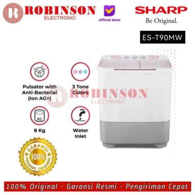 SHARP MESIN CUCI 2 TABUNG 8 KG ES-T90MW