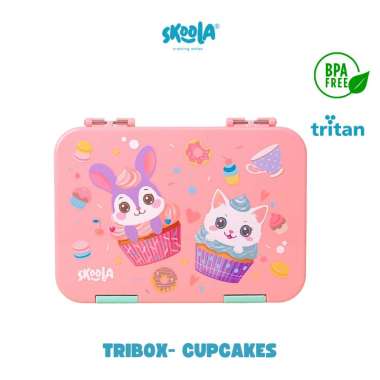 Skoola Kotak Bekal Lunch Box Tempat Makan Tritan Anak Perempuan Laki - Laki Lucu - Tribox TRIBOX CUP