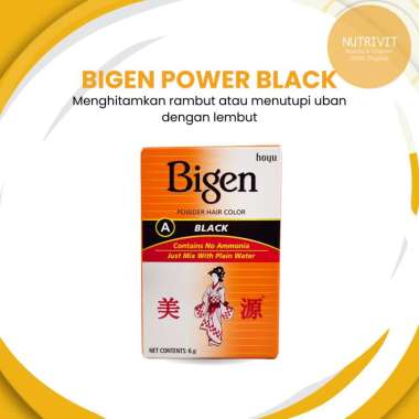 Semir rambut BIGEN A-BLACK 6g POWDER - Pewarna Rambut