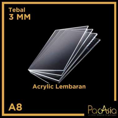 Acrylic Bening Lembaran Akrilik Ukuran A8 Tebal 3mm | AL-3A8