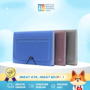 Bantex Tas Dokumen Expanding File F4 / Folio Map File Organizer Zipper Pocket Berkualitas 3602 Lilac