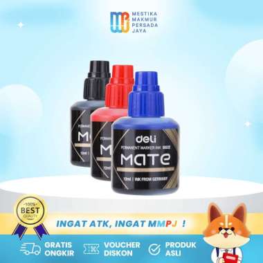 Deli Refill Tinta Spidol Permanen Isi Ulang - Warna Hitam Biru Merah S632 Biru