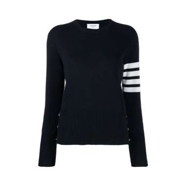 Thom Browne 4-Bar Crewneck Knitted Navy 38 Blue
