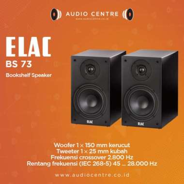 Elac BS73 BS 73 Bookshelf Speaker Satin Black