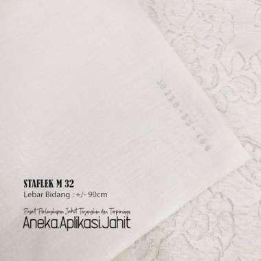 1 GULUNG KAIN KERAS STAPLEK M32 / KAIN KERAH LEM INTERLINNG +/- 54 MET