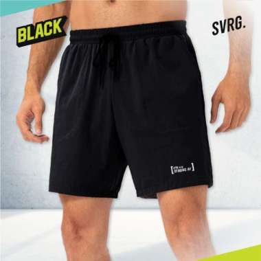 Ajax Short Pants for Men - Celana Pendek Olahraga Gym, Fitness, Basket L Black