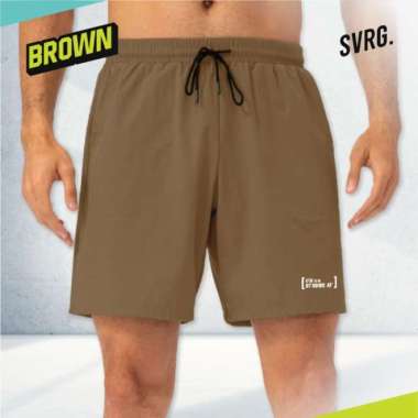 Ajax Short Pants for Men - Celana Pendek Olahraga Gym, Fitness, Basket S Brown