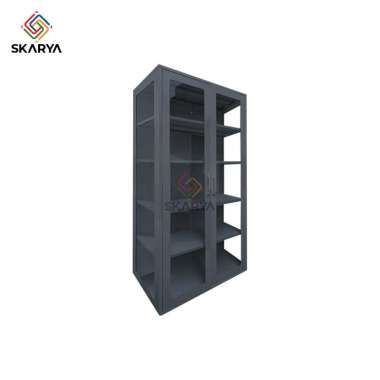 Lemari Arsip Kaca Rak Display Lemari Besi Filling Cabinet Pintu Kaca LKC 58 (Baru) LUAR KOTA + KAYU