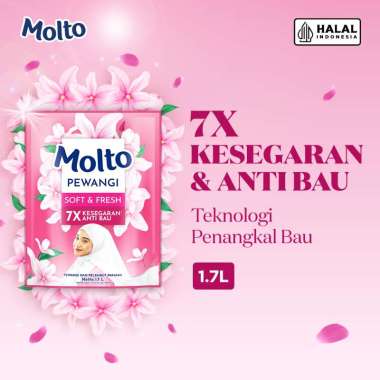 Molto Pewangi Pakaian Soft & Fresh 7x Kesegaran & Anti Bau 1.7 L [3 Pcs]
