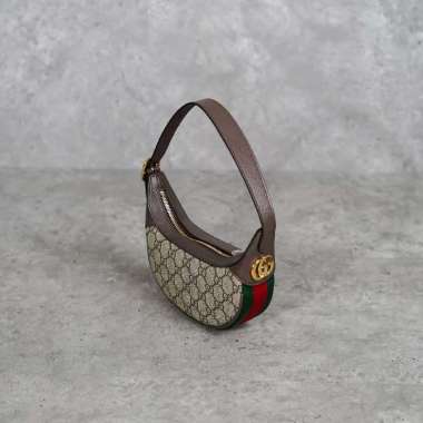 Tas GUCCI OPHIDIA GG MONOGRAM BEIGE BROWN STRIPE RED GREEN HOBO BAG 100% ORIGINAL 16X4X10CM