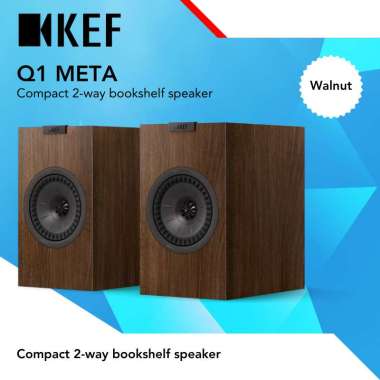 Speaker KEF Q1 Meta Q-1 Meta Q 1 Meta Bookshelf Passive Speaker 2-ways compact walnut