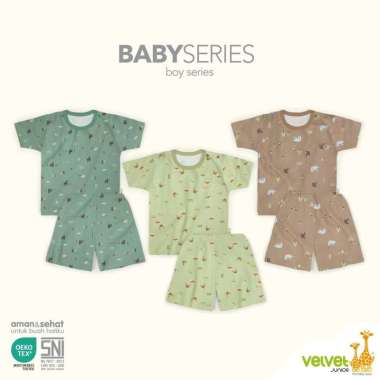 Velvet Junior Baby Series 3 Boy - Setelan Kancing Pundak Pendek+Celana Pendek S
