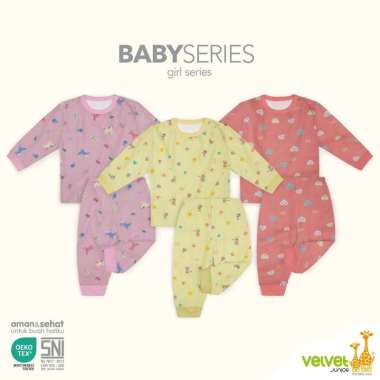 Velvet Junior Baby Series 3 Girl - Setelan Kancing Pundak Panjang+Celana Panjang L