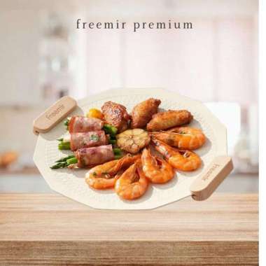 Freemir Grill Pan Pemanggang Anti Lengket 30cm Pink Korean BBQ Multifungsi