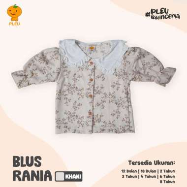 PLEU Blus Rania | Baju Anak Perempuan Usia 1-8 Tahun 6 tahun Khaki