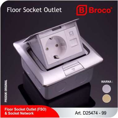 Broco Electrical D25471 Floor Socket Outlet + RJ11 Silver