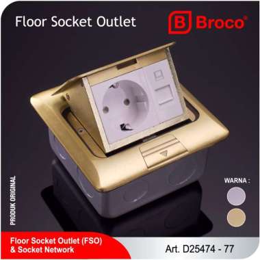 Broco Electrical D25471 Floor Socket Outlet + RJ11 Gold