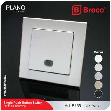 Broco Electrical Plano E165 Saklar Tekan Tombol Silver