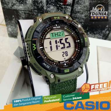 JAM TANGAN PRIA CASIO DIGITAL ORIGINAL CLOTH HIJAU PROTREK PRG 340B 3D PRG-340B-3D PROTREK PRG 340B 